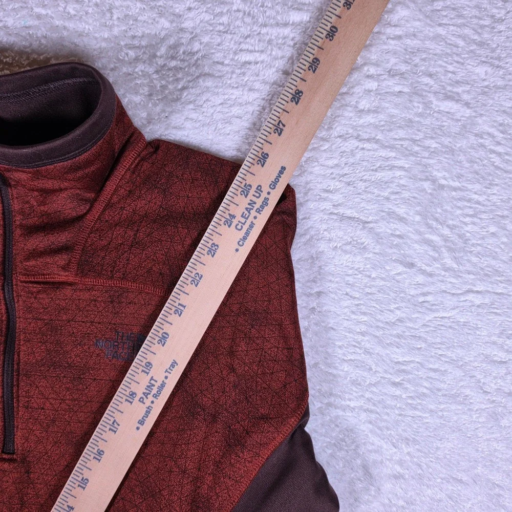 NEW The North Face 1/4 Zip Pullover Mens S/P Red Brown Geometric L/S NF0A37JV